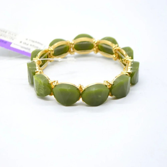 Tanya creations green faux stone bracelet - Picture 1 of 5